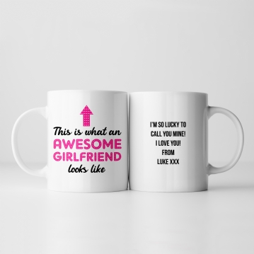 Personalised Awesome Girlfriend Mug