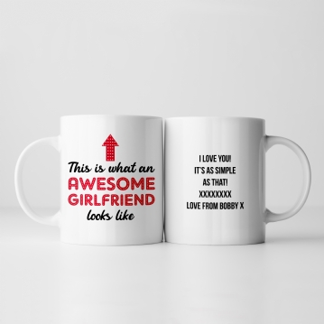 Personalised Awesome Girlfriend Mug