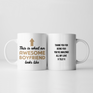 Personalised Awesome Boyfriend Mug
