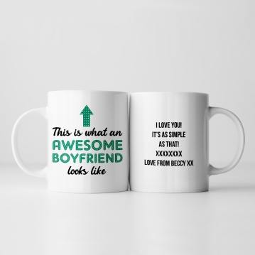 Personalised Awesome Boyfriend Mug
