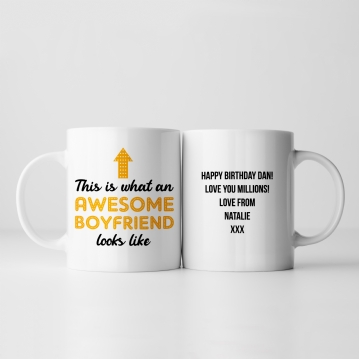 Personalised Awesome Boyfriend Mug