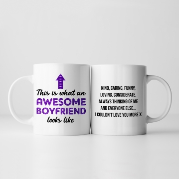 Personalised Awesome Boyfriend Mug
