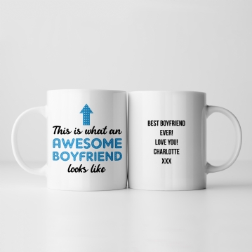 Personalised Awesome Boyfriend Mug