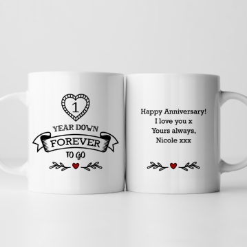 Personalised 1 Year Down Forever to Go Mug