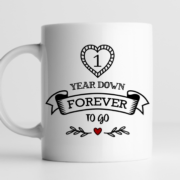 Personalised 1 Year Down Forever to Go Mug