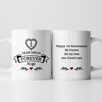 Personalised 1 Year Down Forever to Go Mug