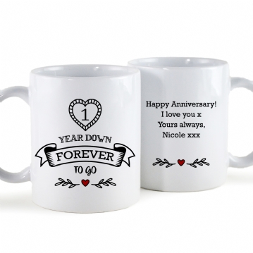Personalised 1 Year Down Forever to Go Mug