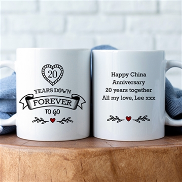 Personalised 20 Years Down Forever to Go Mug