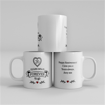 Personalised 20 Years Down Forever to Go Mug