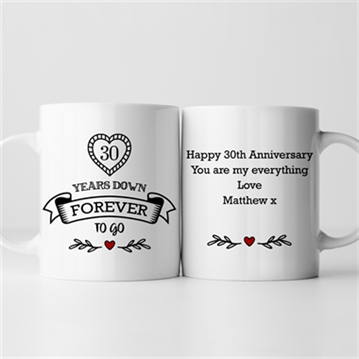 Personalised 30 Years Down Forever to Go Mug