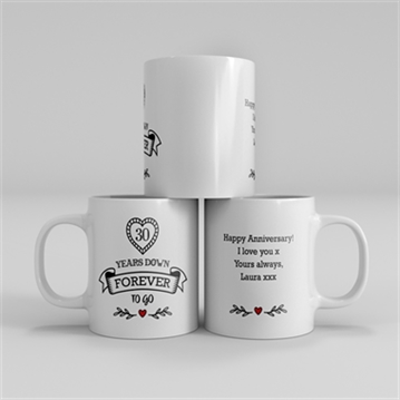 Personalised 30 Years Down Forever to Go Mug