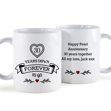 Personalised 30 Years Down Forever to Go Mug