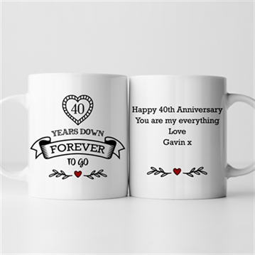 Personalised 40 Years Down Forever to Go Mug