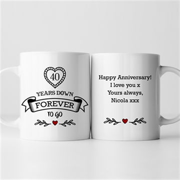 Personalised 40 Years Down Forever to Go Mug
