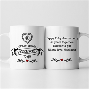 Personalised 40 Years Down Forever to Go Mug