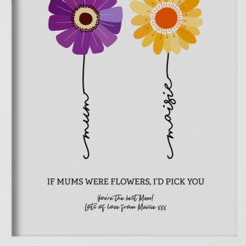 Personalised If Mums Were Flowers Print