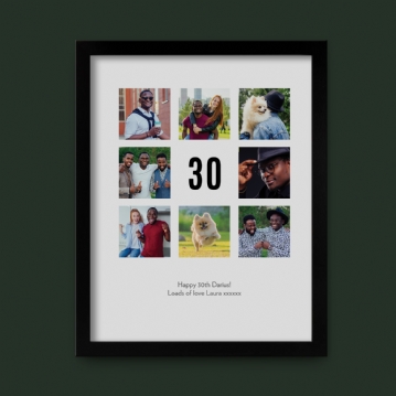 Personalised 30th Birthday Photo Prints