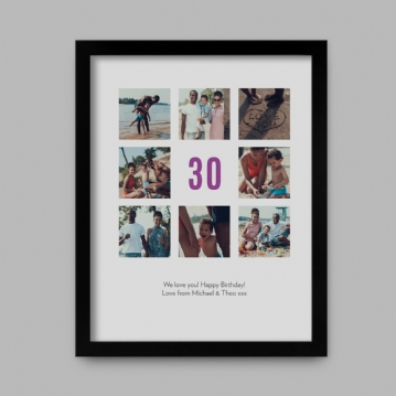Personalised 30th Birthday Photo Prints