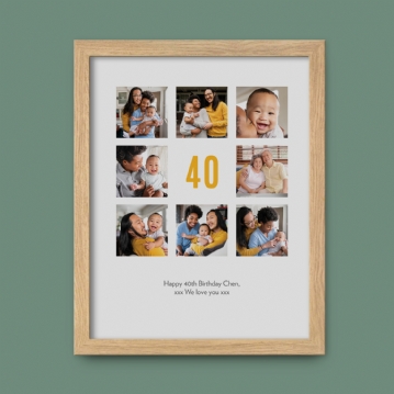 Personalised 40th Birthday Photo Prints