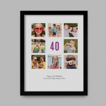 Personalised 40th Birthday Photo Prints