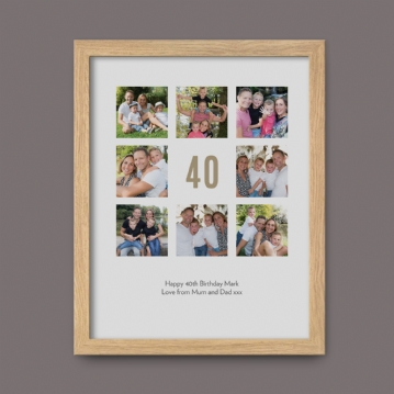 Personalised 40th Birthday Photo Prints