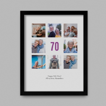 Personalised 70th Birthday Photo Prints