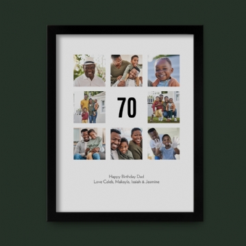 Personalised 70th Birthday Photo Prints