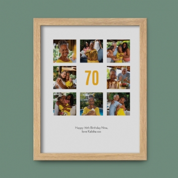 Personalised 70th Birthday Photo Prints