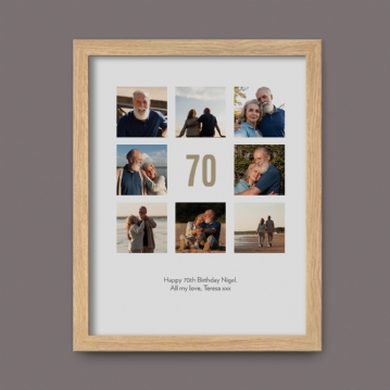 Personalised 70th Birthday Photo Prints