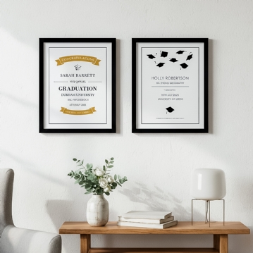 Personalised Graduation Certificate Prints