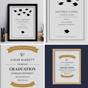 Personalised Graduation Certificate Prints