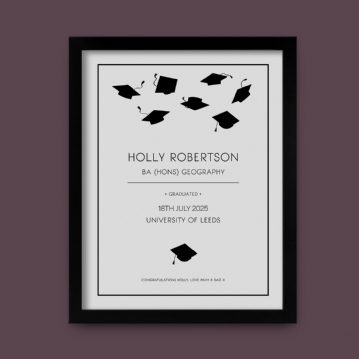 Personalised Graduation Certificate Prints