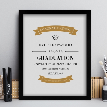 Personalised Graduation Certificate Prints