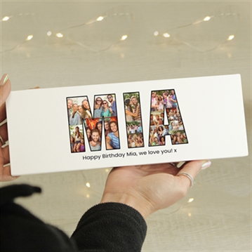 Personalised Photo Name Wooden Mantel Block