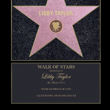 Personalised Walk of Stars Print (Black Frame)