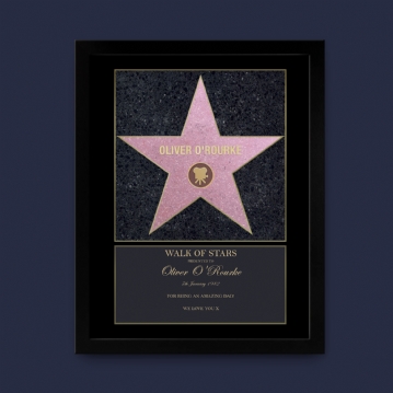 Personalised Walk of Stars Print (Black Frame)