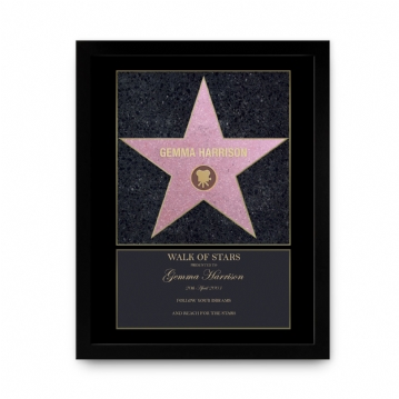 Personalised Walk of Stars Print (Black Frame)