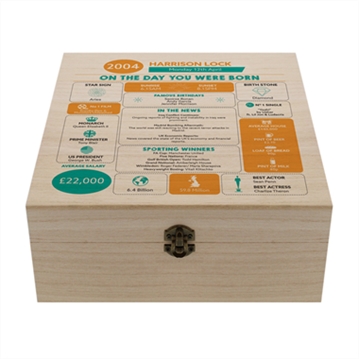 Personalised The Day You Were Born - 21st Birthday Keepsake Box