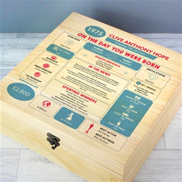 Personalised The Day You Were Born - 50th Birthday Keepsake Box