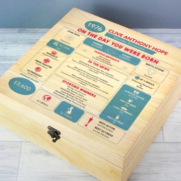 Personalised The Day You Were Born - 50th Birthday Keepsake Box