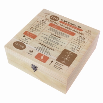 Personalised (7th) Wedding Anniversary (Copper) - Day You Were Married Chart Keepsake Box