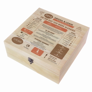 Personalised (8th) Wedding Anniversary (Bronze) - Day You Were Married Chart Keepsake Box