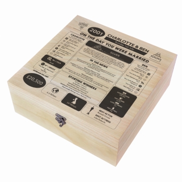 Personalised (25th) Wedding Anniversary (Silver) - Day You Were Married Chart Keepsake Box