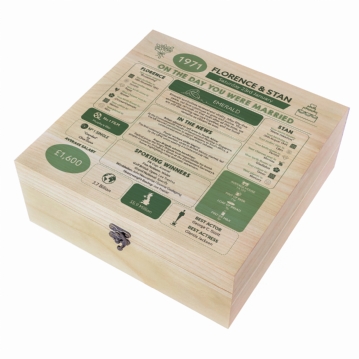 Personalised (55th) Wedding Anniversary (Emerald) - Day You Were Married Chart Keepsake Box