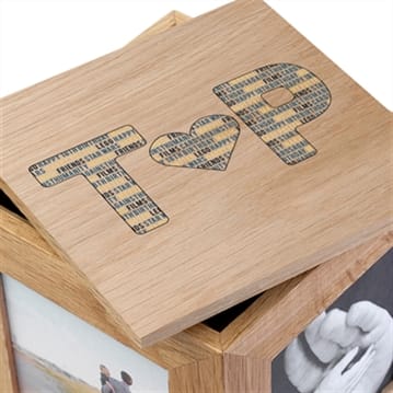Personalised Couple's Letter Wooden Photo Box