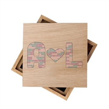 Personalised Couple's Letter Wooden Photo Box