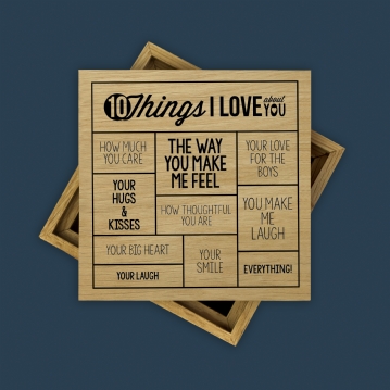 Personalised 10 Things I Love About You Photo Box