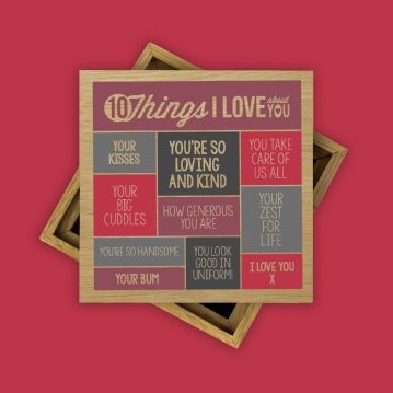 Personalised 10 Things I Love About You Photo Box