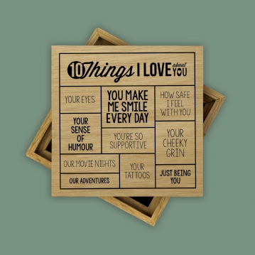 Personalised 10 Things I Love About You Photo Box