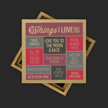 Personalised 10 Things I Love About You Photo Box